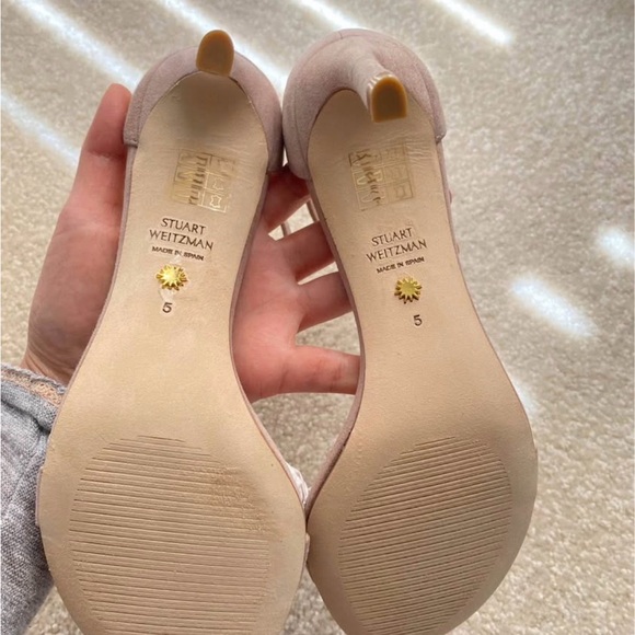 【Brand New】Stuart Weitzman NUNAKEDSTRAIGHT Suede Sandals women Size 5/6 - Picture 8 of 10